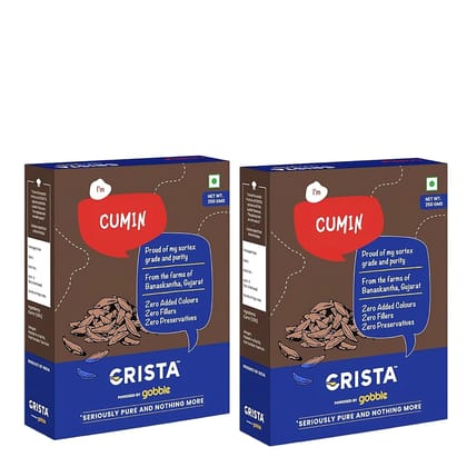 CRISTA Cumin Seed Combo Pack, 250 gm Each - Pack of 2
