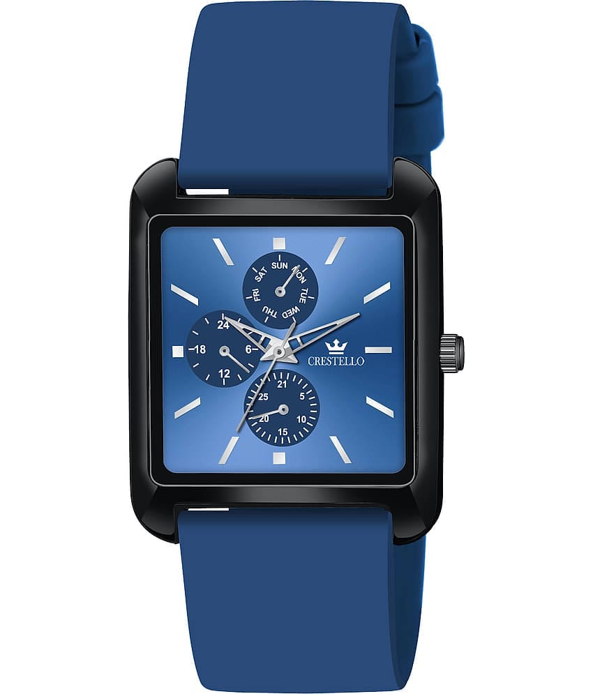 Crestello Blue Silicon Analog Men's Watch