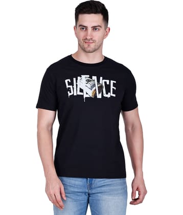 life dream Cotton Blend Regular Fit Printed Half Sleeves Men's Round T-Shirt - Black ( Pack of 1 )
