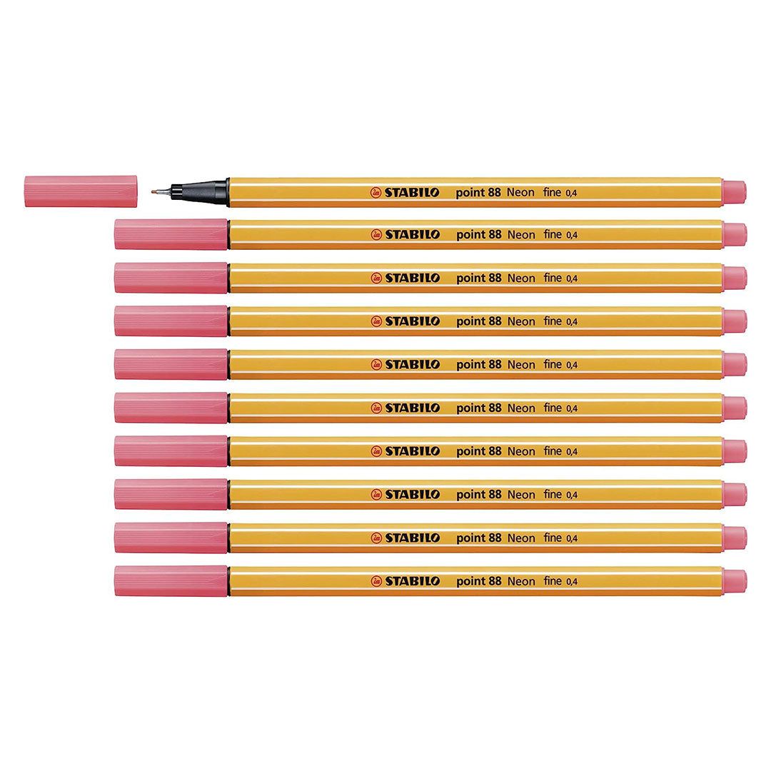 Stabilo | Point 88 | Fineliner | Neon Red | Pack Of 10