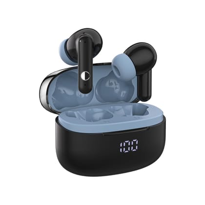 CELLECOR BroPods CB44 ACE TWS with 60 Hours Playtime, ENC, Insta Wake N' Pair, HD Sound, 13mm Driver, Digital Display Truly Wireless Earbuds (Black )