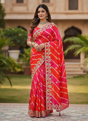 Chinon Fabric Sarees