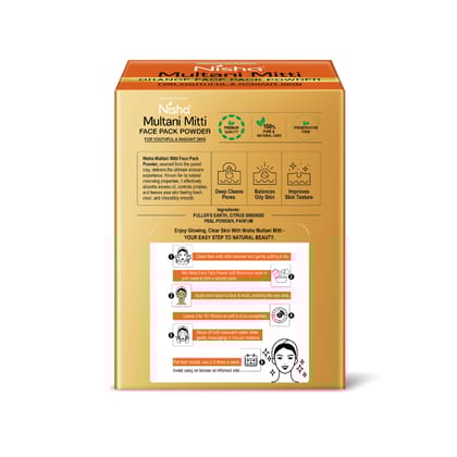 Nisha Multani Mitti Orange Face Pack Powder 100g, Fuller’s Earth Powder, Natural Oil Control, Acne & Tan Removal