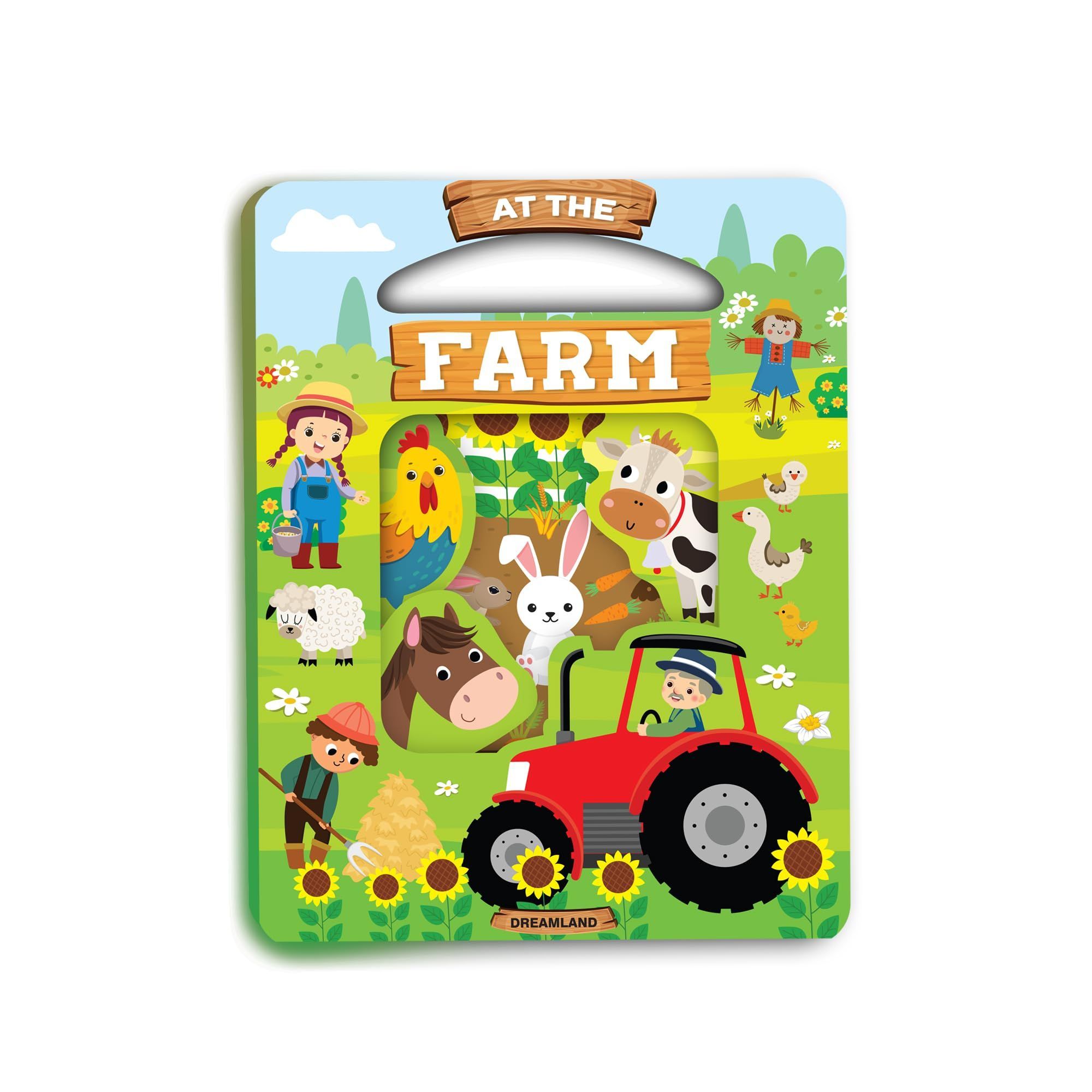 Die Cut Window Board Book - At the Farm Picture Book for Children Educations Board Book for Kid Die-Cut Shape Board Books [Board book] Dreamland Publications