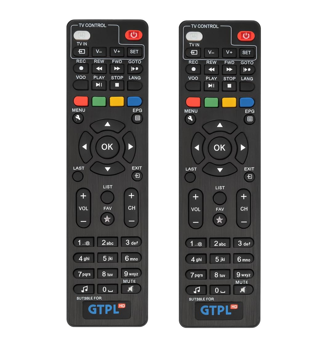 GTPL HD Set Top Box Remote Control (Pack of 2) – Compatible Replacement Remote for GTPL HD Setup Box, Cable TV & DTH – Universal GTPL TV Remote