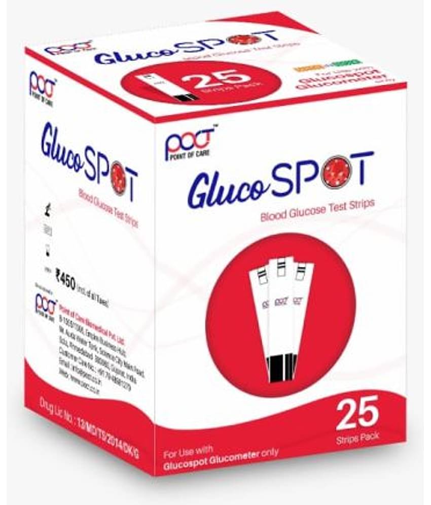 Poct Gluco Spot Blood Glucose Test Strips - 25 Strips (Pack of 1)