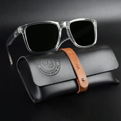 Auralite Transparent Polarized Square Sunglasses