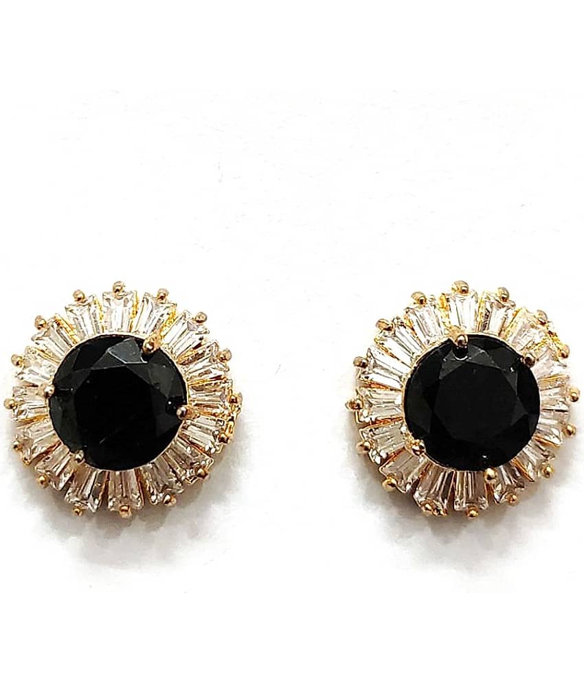 Jewels Corner - Black Stud Earrings ( Pack of 1 )