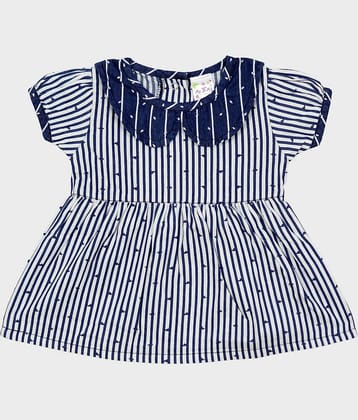 Me N My CLOSET Pack of 1 Baby Girls Cotton Frock ( Blue )