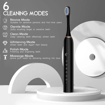 X-3 Sonic Electric Toothbrush with 4 Brush Heads | USB Rechargeable | 6 Cleaning Modes | Smart 2-Minute Timer | IPX7 Waterproof Toothbrush for Deep Cleaning & Gum Care (Multicolor) X-3 Sonic Electric Toothbrush with 4 Brush Heads | USB Rechargeable | 6 Cleaning Modes | Smart 2-Minute Timer | IPX7 Waterproof Toothbrush for Deep Cleaning & Gum Care (Multicolor)