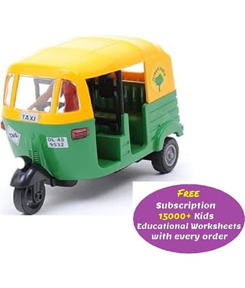 Kidsaholic Plastic Pull Back Auto Rickshaw, Number Of Pieces: 1 (Free subscription of kids Educational worksheets)
