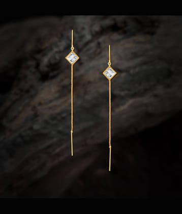 LUV FASHION Golden Threader Earrings ( Pack of 1 )