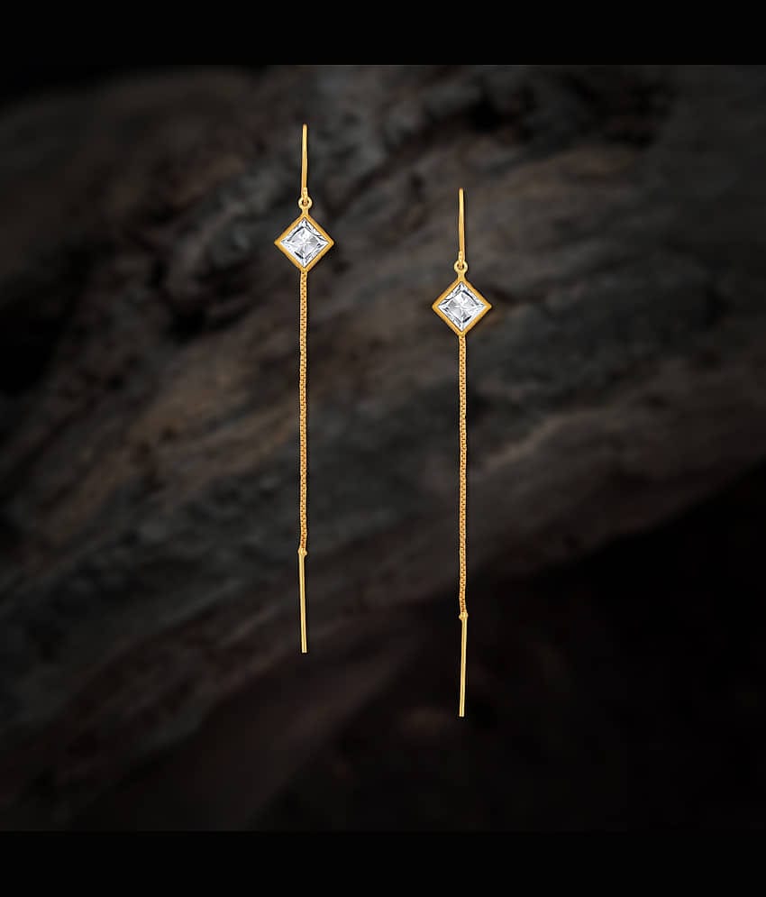 LUV FASHION Golden Threader Earrings ( Pack of 1 )