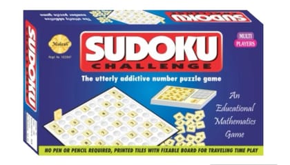 MUKESH Sudoku Challenger Puzzle Board Game with Tiles and Puzzle Book 100 Puzzles