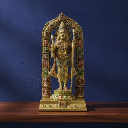 Brass Ram Lalla Idol Statue for Home Temple & Gifting, Height : 9.5 Inch (BSMAS1717 I)