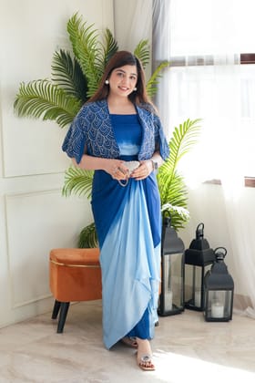 Dhairya Shades Of Blue Three Piece Set-XL