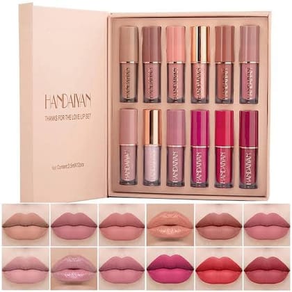 URBANMAC Liquide matte Lipstick 12Pcs Set waterproof long lasting URBANMAC Liquide matte Lipstick 12Pcs Set waterproof long lasting - Multicolor / 30 ml (Pack of 1)