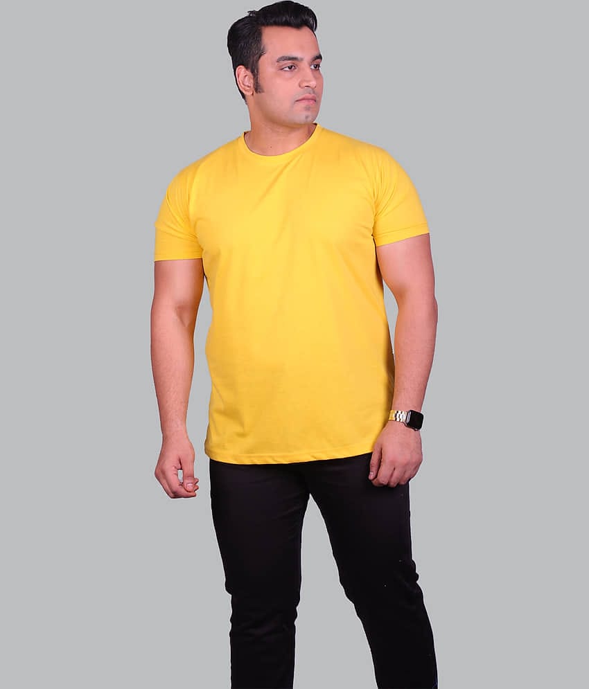 Xmex Pack of 1 Cotton Blend Regular Fit Men's T-Shirt ( Yellow )
