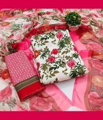 Kashvi Unstitched Crepe Printed Dress Material - White ( Pack of 1 )