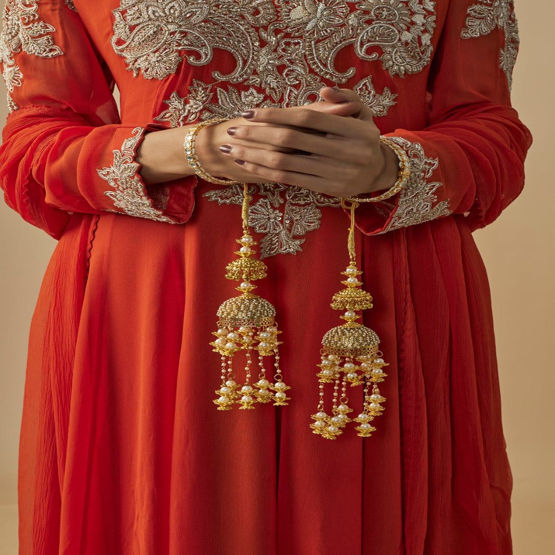 vivinia BY VIDHI MEHRA Gold Plated Womens Pair of Kaleeras (Freesize) - VKL041