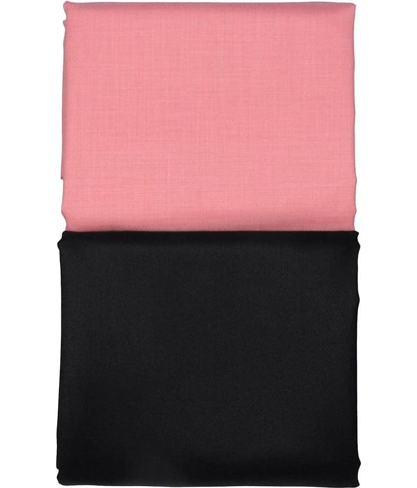 KUNDAN SULZ GWALIOR Pink Linen Unstitched Shirts & Trousers ( 1 Pant & 1 Shirt Piece )