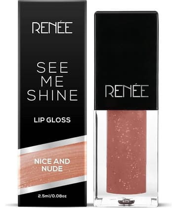 RENEE See Me Shine Lip Gloss - Nice And Nude, Long Lasting Shine, 2.5 ml