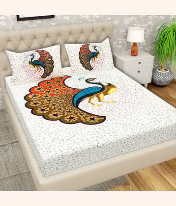 Cosito Cotton 1 Double Bedsheet with 2 Pillow Covers ( Red )