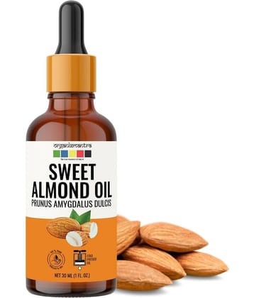 Organix Mantra Sweet Almond Oil, 100% Pure, Natural & Cold Pressed Organic Oil, 30ML
