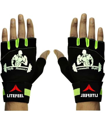 LITE FEEL Power WeightLifting Unisex Polyester Gym Gloves For Advanced Fitness Training and Workout With Half-Finger Length