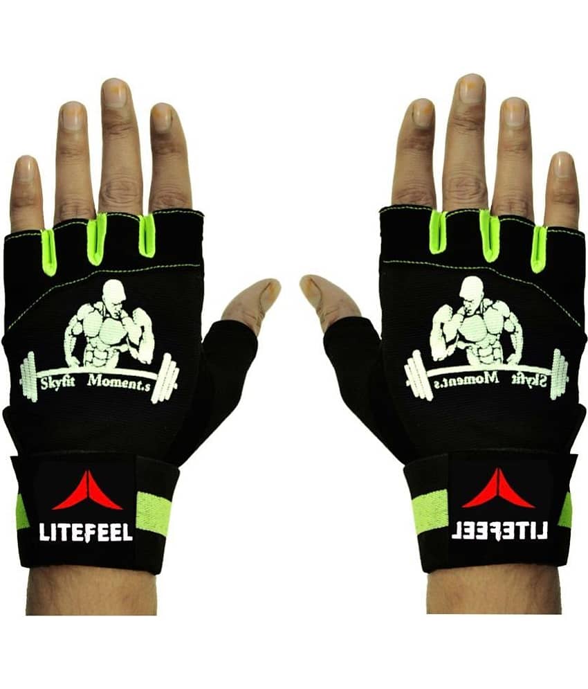 LITE FEEL Power WeightLifting Unisex Polyester Gym Gloves For Advanced Fitness Training and Workout With Half-Finger Length