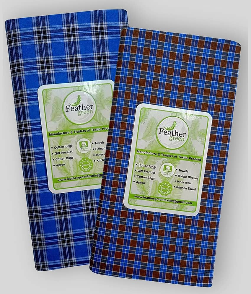 Feather Green Multi Lungi Pack of 2