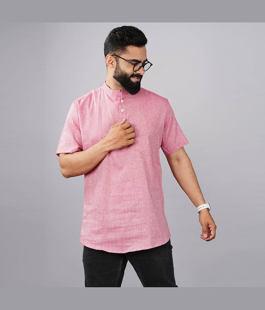 QuaClo - Pink Cotton Men's Regular Kurta ( Pack of 1 )