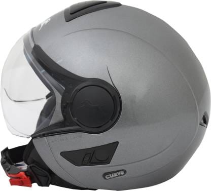 TVS Half Face Helmet Curve Motorbike Helmet (Grey)