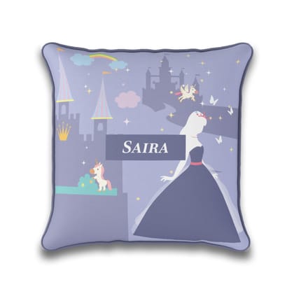 Princess Cushion Cover (kids)-Lilac / 16 Inches / Satin