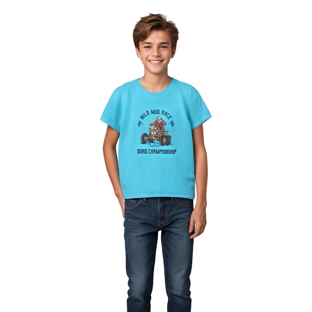 Sophisticated Kids Boys T shirt Cotton Scuba Blue "Wild Mud Race" 2025 at ShopCircuit | ONDC