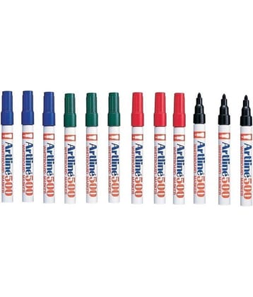 Artline Ek500 (Set Of 12, Black, Blue, Red, Green)