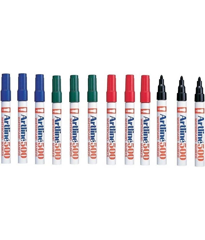 Artline Ek500 (Set Of 12, Black, Blue, Red, Green)