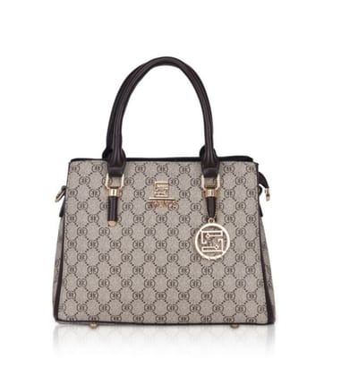 Women's Faux Leather Printed Handbag (Coffee)