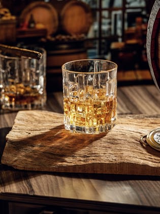 TIMELESS CRYSTAL WHISKEY GLASS - ITALIAN CRYSTAL-Set Of 2
