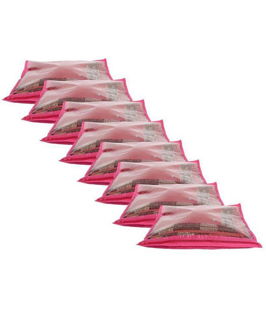 Bulbul Pink Saree Covers - 8 Pcs
