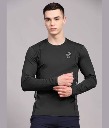 ENITOR Men Polyester Regular Fit Printed T-Shirt ( Black )