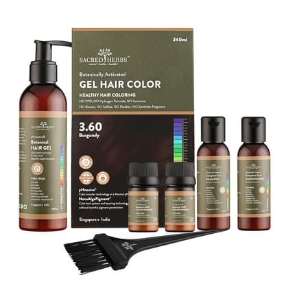 Sacred Herbs® Damage Free pH Neutral Gel Colour - Available in 5 Shades (Premium Pack)-Dark Brown 3.00