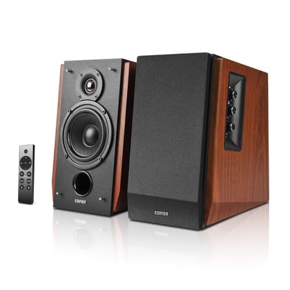Edifier R1700BTs Powered Bluetooth 5.0 Wireless Bookshelf Speakers - 66 Watts (Brown)