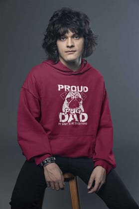 Hoodie (Men) - Proud Pug Dad (4 Colours)