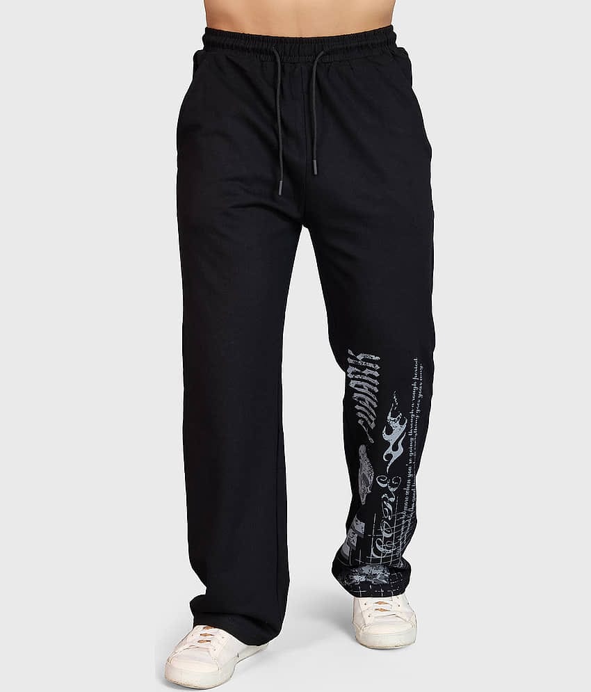 Fuaark Black Cotton Men's Sports Trackpants ( Pack of 1 )