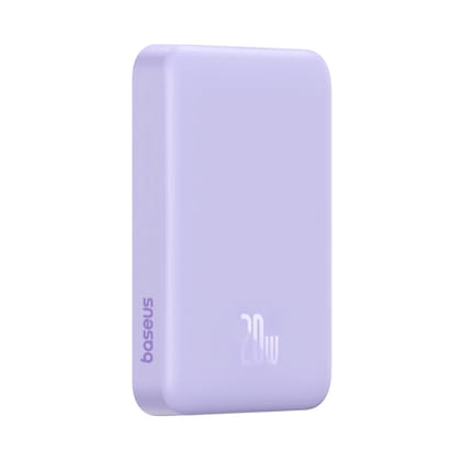Baseus Magnetic Mini Wireless Fast Charge Power Bank 5000mAh 20W （With Simple Series Charging Cable Type-C to Type-C (20V/3A) 30cm White)-Purple / 10000mAh 20W