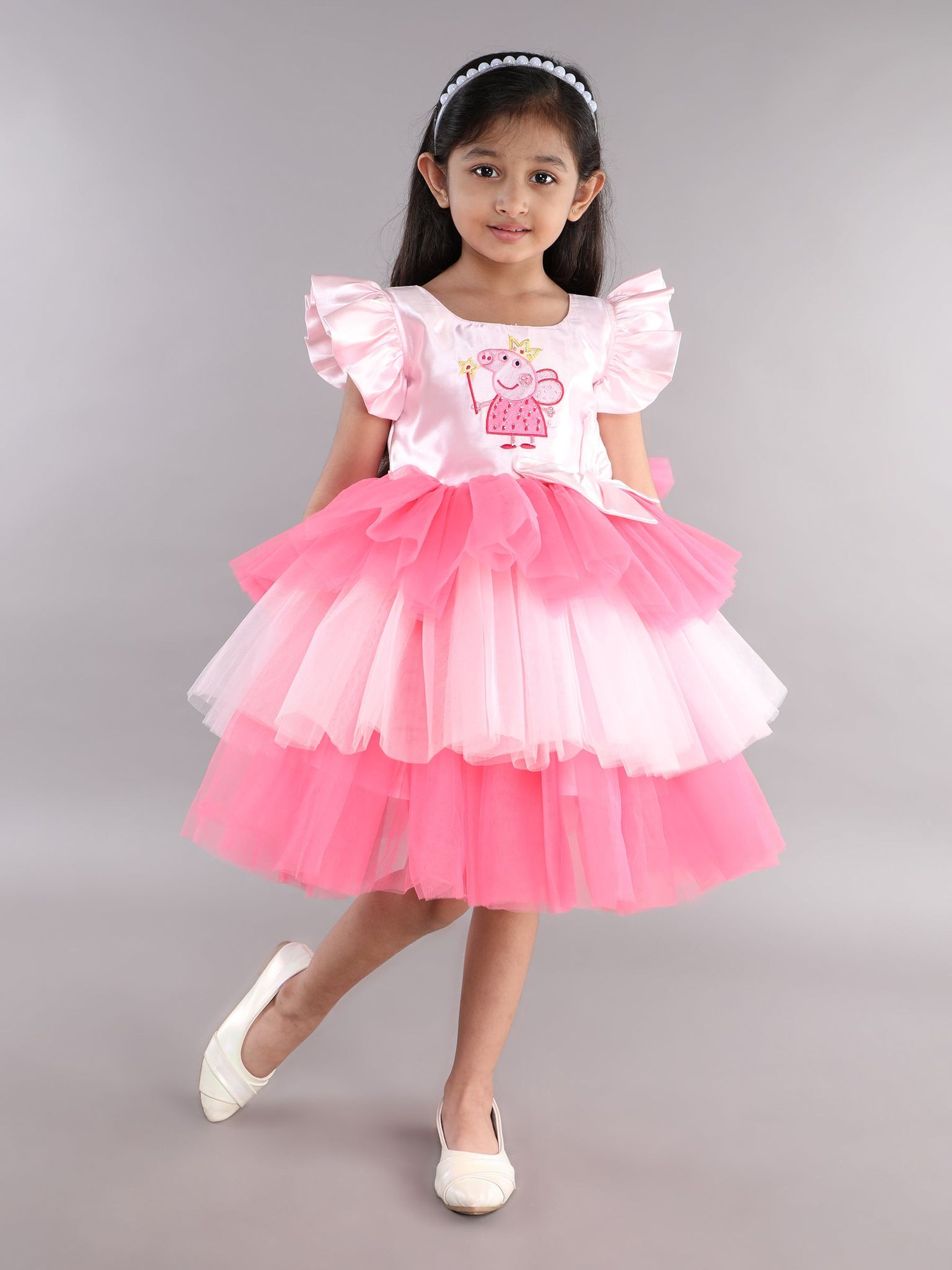 PinkChick Peppa Pig Layered Dress-1-2y / Pink
