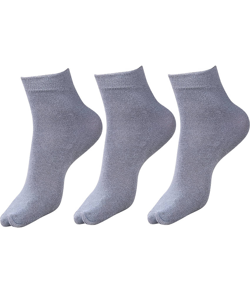 Dollar - Grey Cotton Boy's Ankle Length Socks ( Pack of 3 )