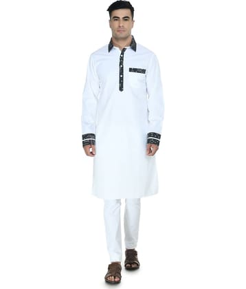 DESIGN TREND White Cotton Kurta Single