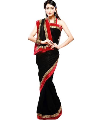 AV FASHION Chiffon Saree With Unstitched Blouse Piece ( Multicolor )